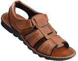 VKC Men's Tan Synthetic Leather Sandals (3-VP-3065-TA-G10) - 10 UK