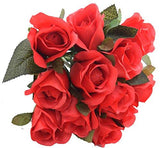 Fourwalls Artificial Rose Bunch (12 Flowers, Red) - NEIGHBOUR JOY