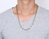 Nakabh Silver Gold Two Tone Italian Stainless Steel Chain Necklace For Men Boys - NEIGHBOUR JOY