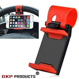 GKP Products ® Car Steering Wheel / Bike Handlebar Clip Mount Holder Stand Cradle for Apple iPhone 5 5S 5C 4S 4, iPod touch, Samsung Galaxy S5 S4 S3, Cell Phone, Mobiles, Smartphone, Android Phone, PDA, MP4, MP4, GPS, PAD