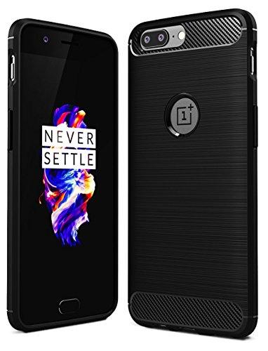 Golden Sand One Plus 5 Cover Original Rugged Armor Shock Proof TPU Case for OnePlus 5 Back Cover Mobile Phone 2017 ,Midnight Black - NEIGHBOUR JOY