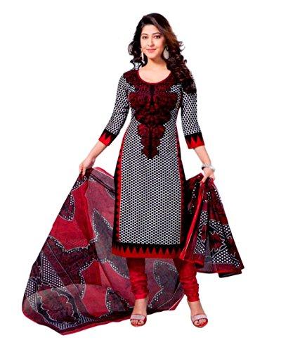 Miraan Women's Cotton Unstitched Salwar Suit Dress Material (Sg421 _Red _Free Size) - NEIGHBOUR JOY