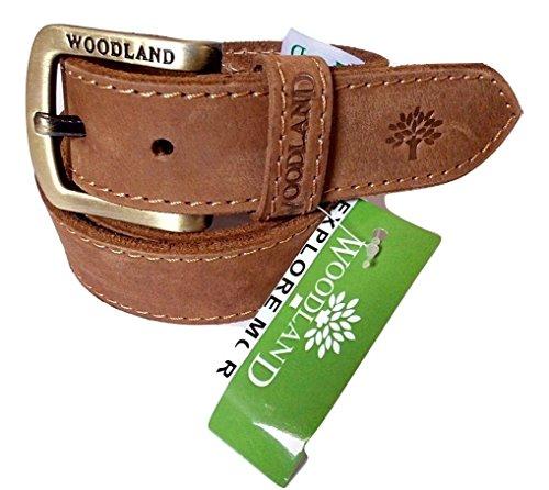 Wood Land Mens Camel Brown Genuine Leather Casual Belt for Men ( Size: 44" )