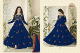 Clothfab Women Georgette Heavy Embroidery Work Pary Wear Anarkali Style Semi-Stitched Salwar Suit Dress Material With Dupatta (Blue-Colour) - NEIGHBOUR JOY