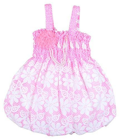 Kuchipoo Baby Girls' A Line Dress (KUC-FRK-155--6-12 Months, Pink & White, 6-12 Months) - NEIGHBOUR JOY