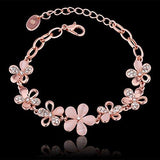 Yutii Rose Gold Crystal Charm Bracelet For Women