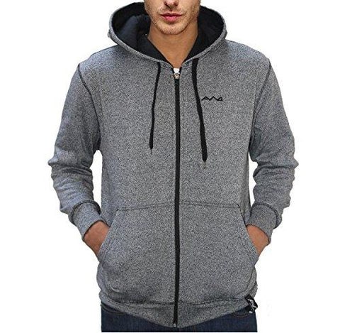 AWG Men's Black Melange Grindle Hoodie Sweatshirt with Zip - NEIGHBOUR JOY