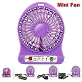 GKP Products ® 3 Speeds Electric Portable Mini fan Rechargeable Desktop Fan Battery and USB Charge Cable