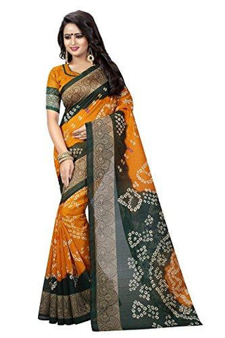 sarees for women(Women's Clothing Bandhani party wear designer Saree For Women Latest Design Wear Sarees New Collection in Bhagalpuri Cotton Silk Material With Designer fancy Beautiful Saree For Women Party Wear Offer Designer Sarees With Blouse Piece) - NEIGHBOUR JOY