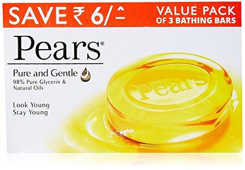 Pears Pure & Gentle Soap Bar, 3 x 125gm