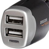 AmazonBasics 4.0 Amp Dual USB Car Charger for Apple and Android Devices - Black