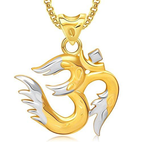 Meenaz Jewellery Gold Plated Om Ganesh Ganpati Pendant For Men,Locket Jewellery Set God Pendant With Chain For Unisex - God Pendant 286 - NEIGHBOUR JOY