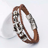 Hot And Bold Authentic Stylish Anchor Charm Genuine Leather Wrap Bracelet For Men / Boys for Daily /Party/Casual Wear Fashion Jewellery,(Black/Brown) - NEIGHBOUR JOY