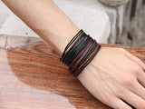 Sorella'Z Black Leather Multistrand Bracelet Combo For Men - NEIGHBOUR JOY