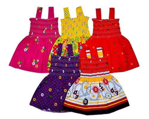 Sathiyas Baby Girls Gathered Dresses (Pack of 5) (2-3 Years) - NEIGHBOUR JOY