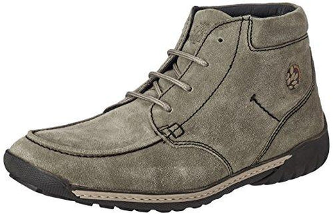 Woodland Men's Dark Grey Leather Boots - 8 UK/India (42 EU)