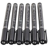 Brustro Technical Pen Black Assorted (Set Of 6) - NEIGHBOUR JOY