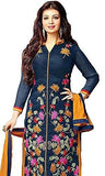 Dresses for women party wear Designer new top Dress Material Today offer buy in Low Price Sale Navy Blue Color Cotton Fabric Free Size Salwar Suit - NEIGHBOUR JOY