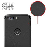 WOW Imagine(TM) Soft Silicone all Sides Protection Cross Texture Anti Slip Ultra Thin Flexible Back Case Cover for OnePlus 5 - Pitch Black