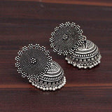 Jaipur Mart Oxidised Silver Plated Handmade Jhumki Earrings For Women - NEIGHBOUR JOY