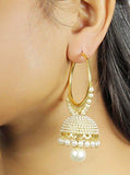 Meenaz Traditional Ethnic Gold Plated Pearl Jhumka Earrings For Women - NEIGHBOUR JOY