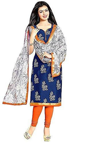 Dresses for women party wear Designer new top Dress Material Today offer in Low Price Sale Blue Color Cotton Fabric Free Size Unstitched Salwar Suit - NEIGHBOUR JOY