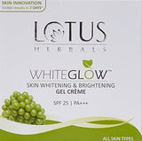 Lotus Herbals Whiteglow Skin Whitening and Brightening Gel Creme, 60g (Set of 2)