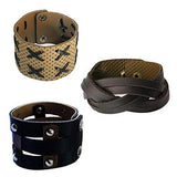 Mens Fashion Jewellery Stylish & Fancy Multicolor Combo Leather wristband Design Bracelet - NEIGHBOUR JOY