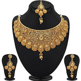 Sukkhi Traditional Gold Plated Kundan Choker Necklace Set for Women