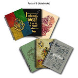 Mc Sid Razz Official "Harry potter" Gift Set/Birthday Gift/Return Gift - Combo pack of 6 , House Crest 2 Notebook + Infographic Grey Notebook + I Solemnly Swear Notebook + Gryffindor Notebook + House Crest 3 Notebook + Green Crest Notebook , Licensed by W - NEIGHBOUR JOY