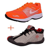 Jabra Men's Pack of jackpot Grey& Hockey Orange Running Shoes-7 - NEIGHBOUR JOY