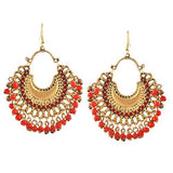 Zephyrr Fashion German Silver Beaded Chandbali Hook Earrings for Women in 9 colors