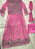 Sky Global Women's Pink Georgette Anarkali Semi-stitched Salwar Suit Dress Material (Dress_167_FreeSize_Pink) - NEIGHBOUR JOY