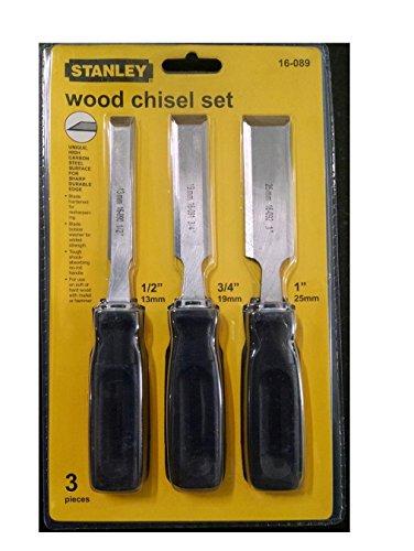 Stanley 16-089 Wood Chisel Set, Black, 3-Pieces