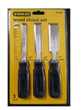 Stanley 16-089 Wood Chisel Set, Black, 3-Pieces