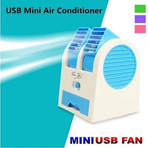 GKP Products ® Mini USB Fragrance Air Conditioner Cooling Fan Cooling Portable Desktop Dual Bladeless Air Cooler - Assorted Color