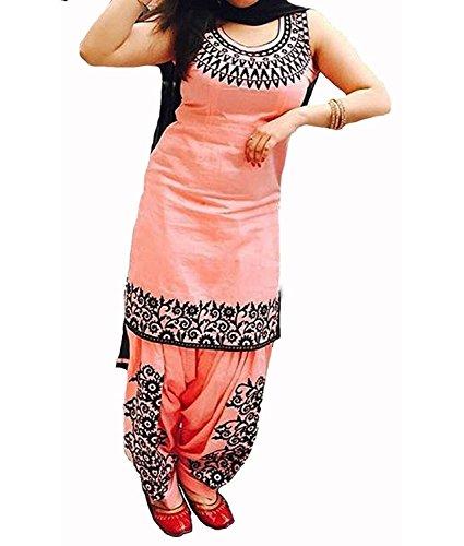 Dress material Women's Cotton Silk Dress Material (Patiyala Orange Free Size) - NEIGHBOUR JOY