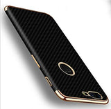 Kapa Oneplus 5 / One plus 5 Carbon Fibre Pattern Flexible Electroplated Edges Protective Back Cover Case for - Black - NEIGHBOUR JOY