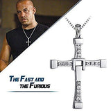 Fast And Furious Vin Diesel Inspired Cross Shaped Silver 18K White Gold Plated Austrian Crystal Elegant Trendy Style Beautiful Pendant For Men by Caratcube (CTC - 0078) - NEIGHBOUR JOY