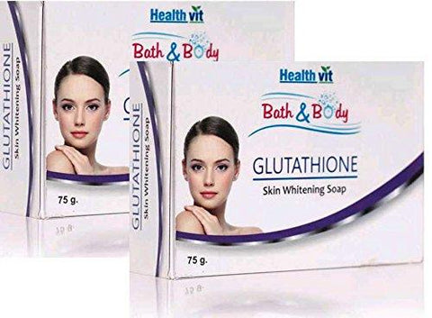 Healthvit Bath and Body Glutathione Skin Whitening Soap, 75g (Pack of 2)