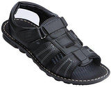 VKC Men's Black Synthetic Leather Sandals (3-VP-3065-BK-G09) - 9 UK