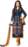 Dresses for women party wear Designer new top Dress Material Today offer buy in Low Price Sale Navy Blue Color Cotton Fabric Free Size Salwar Suit - NEIGHBOUR JOY