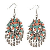 Zephyrr Fashion German Silver Afghani Dangler Hook Chandbali Earrings