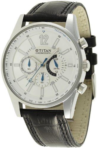 Titan Classique Chronograph Silver Dial Men's Watch - NE9322SL02J