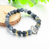 Hot and Bold Silver Plated Warrior Charms & "Certified" Natural Gem/Semi Precious Stones Bracelet. Daily/Party Wear Fashion Healing, Reiki Crystal Jewellery for Men/Women. Weathered Agate Stone. - NEIGHBOUR JOY