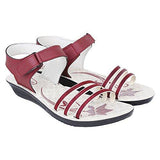 Earton Women's Footwear Maroon-817 Canvas Sandals (6 UK) - NEIGHBOUR JOY