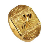 Mens Fashion Jewellery Antique  Golden Floral Design Gold Plated Fashion Ring - NEIGHBOUR JOY