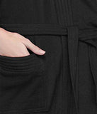 BATHROBE GOWN IN 100% COTTON SOFT TERRY TOWEL UNISEX BY FILMAX® ORIGINALS (FREE SIZE - BLACK) - NEIGHBOUR JOY