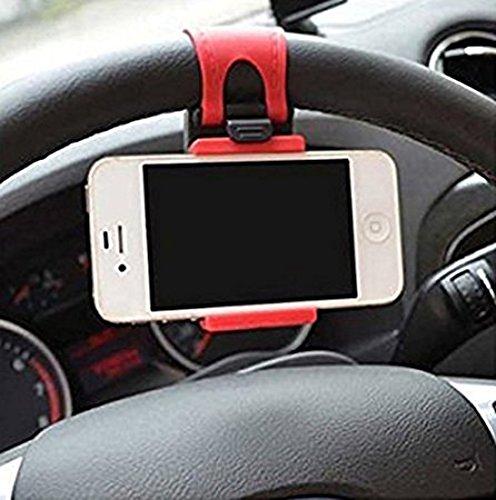 GKP Products ® Car Steering Wheel / Bike Handlebar Clip Mount Holder Stand Cradle for Apple iPhone 5 5S 5C 4S 4, iPod touch, Samsung Galaxy S5 S4 S3, Cell Phone, Mobiles, Smartphone, Android Phone, PDA, MP4, MP4, GPS, PAD