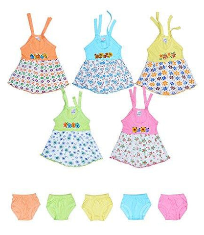 Sathiyas baby Girls Colorful Gowns with Jettys - Pack of 5 - NEIGHBOUR JOY